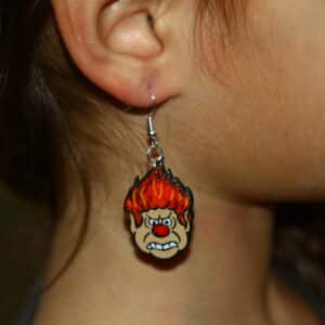 heat miser earrings inspired by The Year Without a Santa Claus