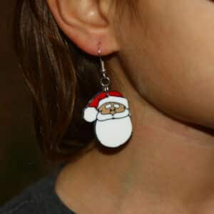 santa earrings inspired by the 1964 Rudolph TV special