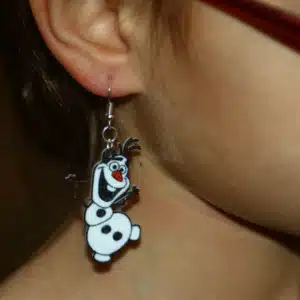 olaf snowman earrings with carrot nose and friendly smile from Frozen