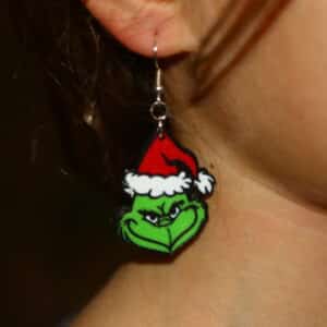 grinch earrings inspired by How the Grinch Stole Christmas classic