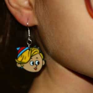 hermey earrings inspired by the 1964 Rudolph the Red-Nosed Reindeer TV special