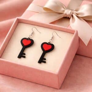 Heart Shaped Key Earrings – Romantic Symbolic Jewelry 1