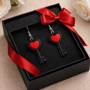 Heart Shaped Key Earrings – Romantic Symbolic Jewelry
