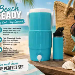 Slim 12 oz. Can Koozie & Yeti Keychain - Game Day Essentials Bundle