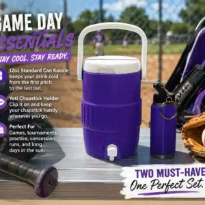 Standard 12oz. Can Koozie & Chapstick Keychain - Game Day Essentials Bundle